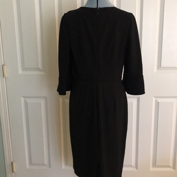 J. Crew Black Long Sleeve Midi Dress Ruffle Cuffs 10 - Picture 6 of 17
